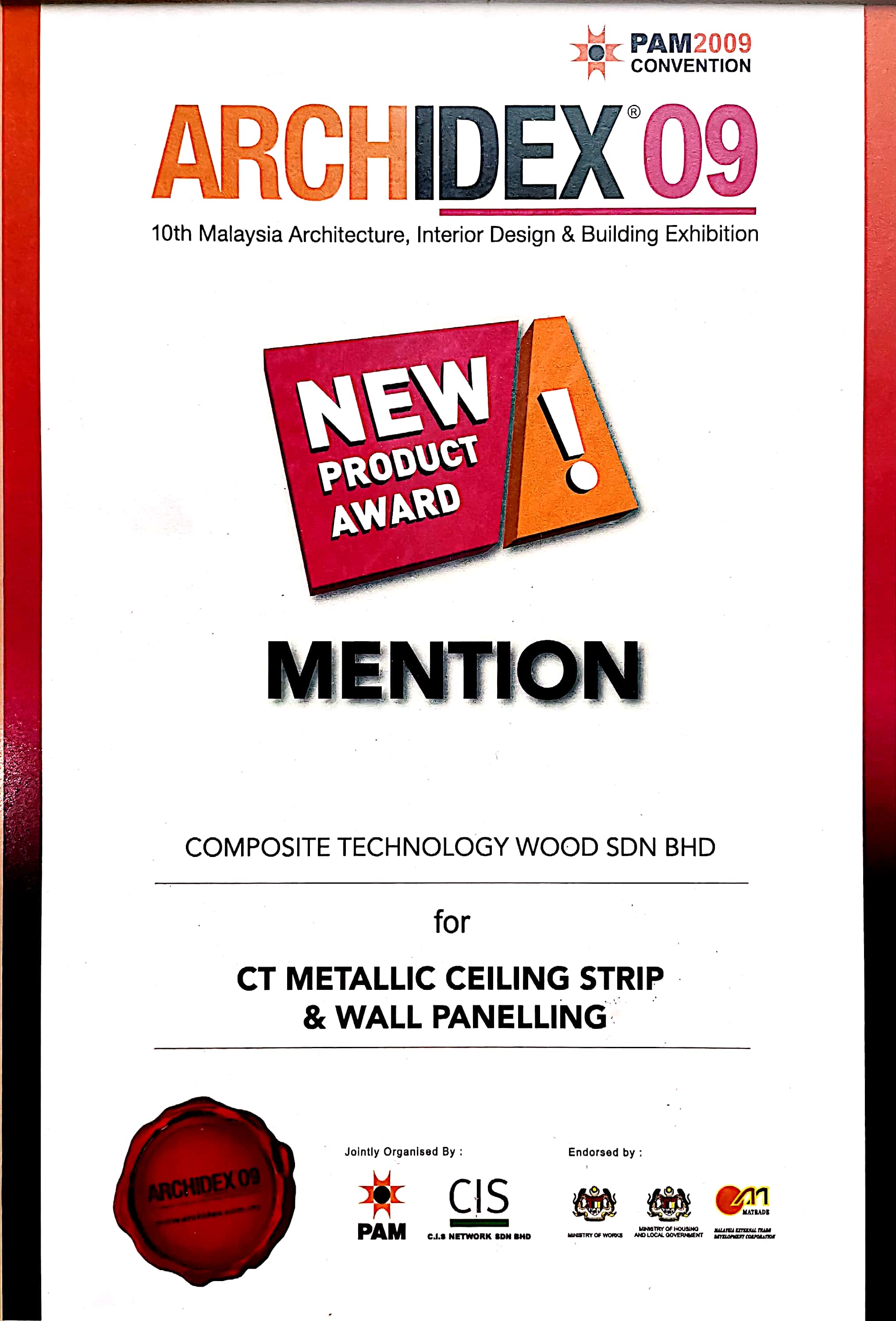 NEW PRODUCT AWARD WINNING ON CTWOOD PRODUCT